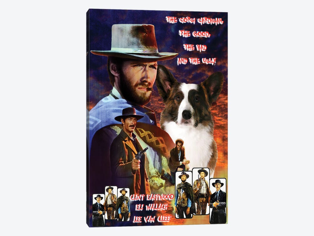 The Good, The Bad And The Ugly Corgi by Nobility Dogs 1-piece Canvas Wall Art