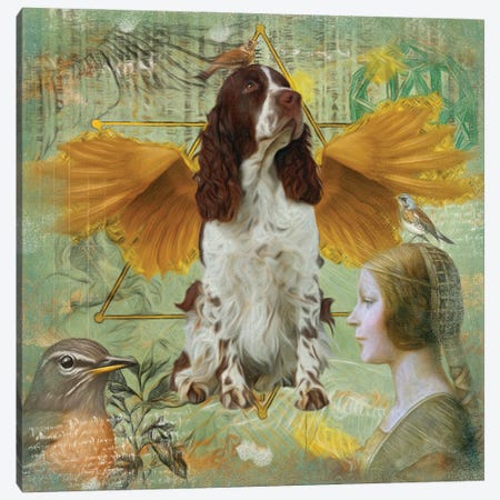 English Springer Spaniel Angel Da Vinci Canvas Print #NDG204} by Nobility Dogs Art Print
