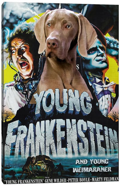 Weimaraner Young Frankenstein Canvas Art Print - Frankenstein