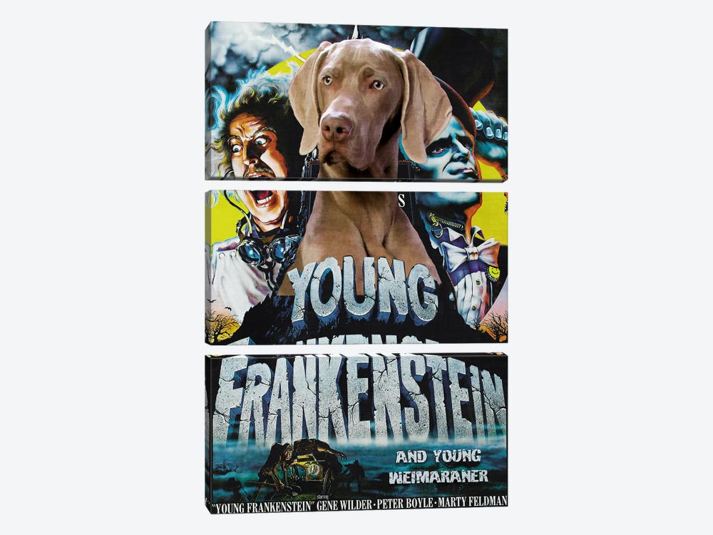 Weimaraner Young Frankenstein by Nobility Dogs 3-piece Canvas Art Print