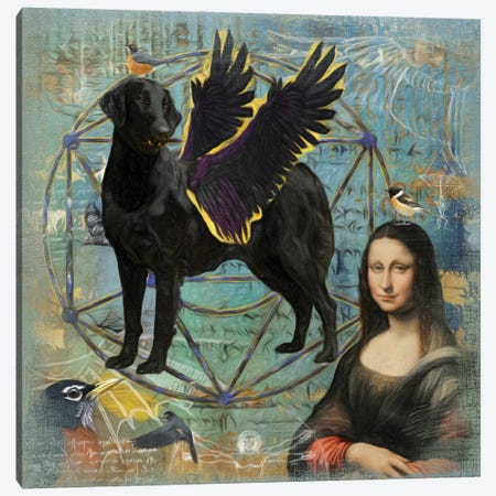 Flat-Coated Retriever Angel Da Vinci Canvas Print #NDG205} by Nobility Dogs Canvas Art Print