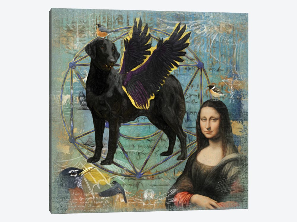 Flat-Coated Retriever Angel Da Vinci by Nobility Dogs 1-piece Canvas Artwork