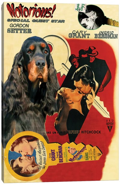 Gordon Setter Notorious Canvas Art Print - Vintage Movie Posters