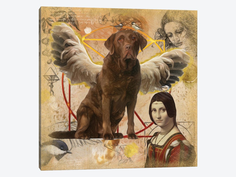 Chocolate Labrador Retriever Angel Da Vinci by Nobility Dogs 1-piece Canvas Wall Art