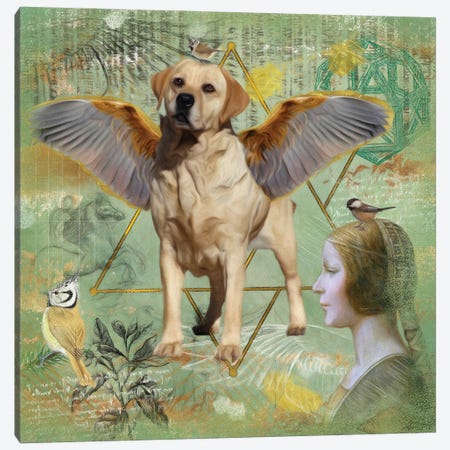 Yellow Labrador Retriever Angel Da Vinci Canvas Print #NDG208} by Nobility Dogs Canvas Art