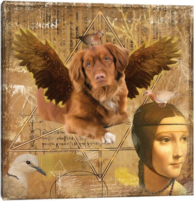 Nova Scotia Duck Tolling Retriever Angel Canvas Art Print - Lady with An Ermine Reimagined