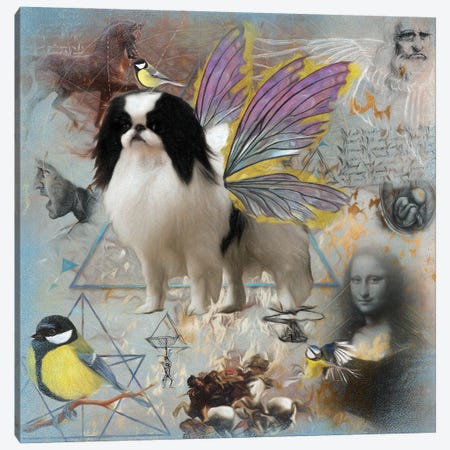 Japanese Chin Angel Da Vinci Canvas Print #NDG20} by Nobility Dogs Canvas Wall Art
