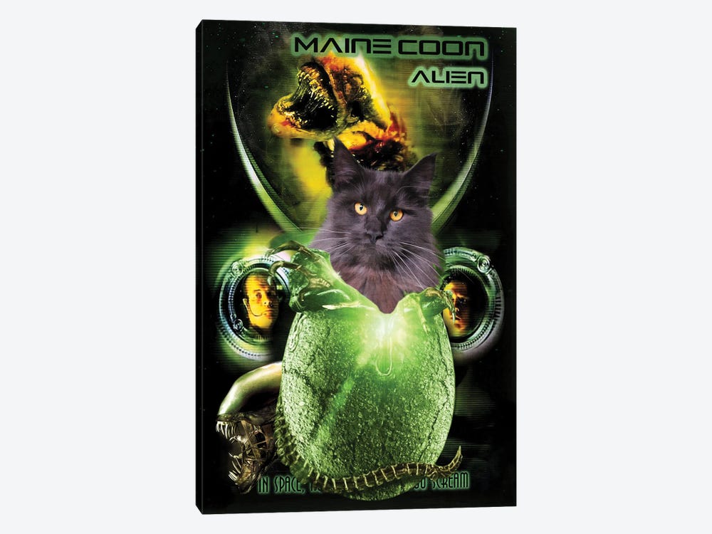 Maine Coon Cat Alien by Nobility Dogs 1-piece Art Print