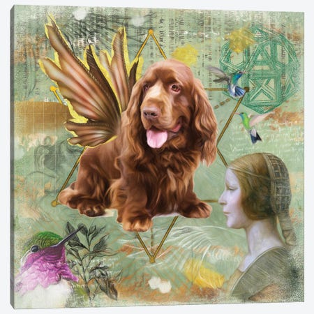 Sussex Spaniel Angel Da Vinci Canvas Print #NDG211} by Nobility Dogs Art Print