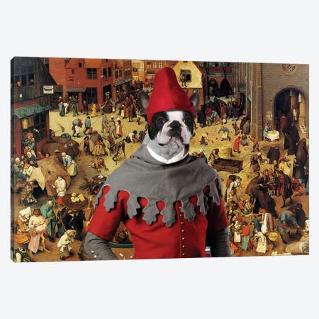 Boston Terrier The Combat Of Carnival Canvas Print #NDG2144} by Nobility Dogs Canvas Art Print