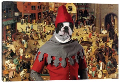 Boston Terrier The Combat Of Carnival Canvas Art Print - Boston Terrier Art