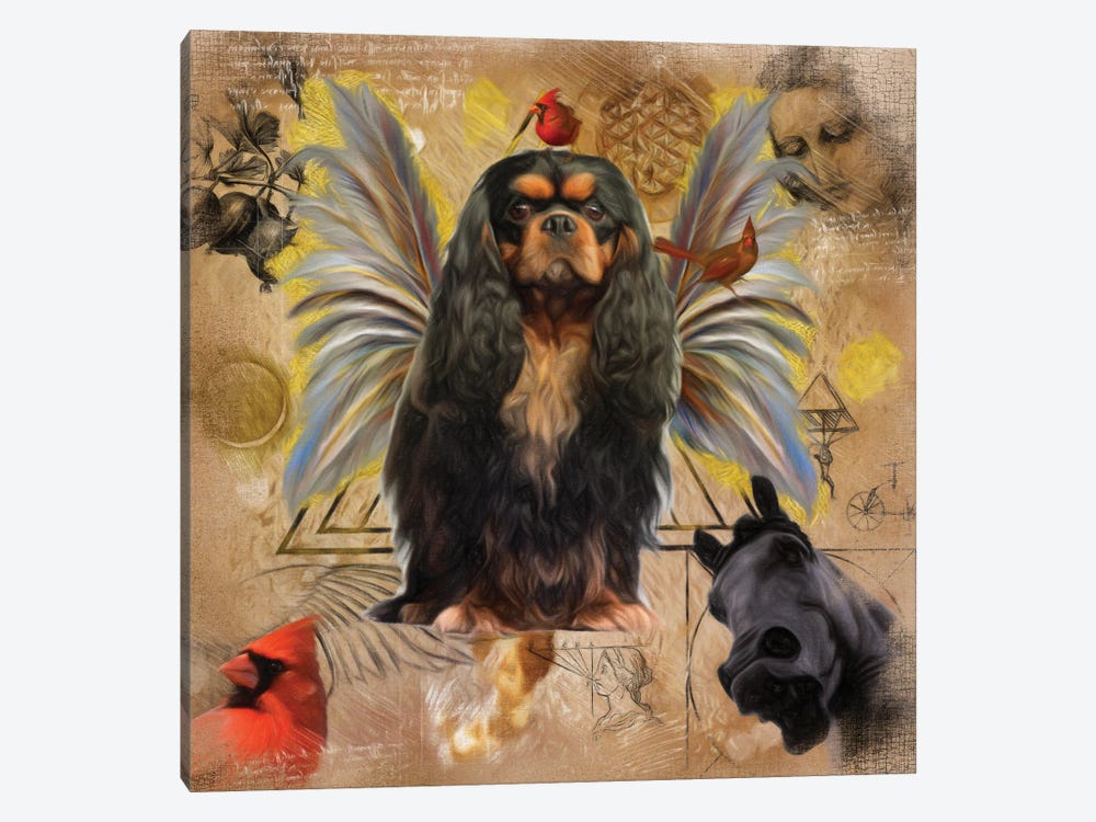 Cavalier King Charles Spaniel Black And Tan Angel by Nobility Dogs 1-piece Canvas Wall Art