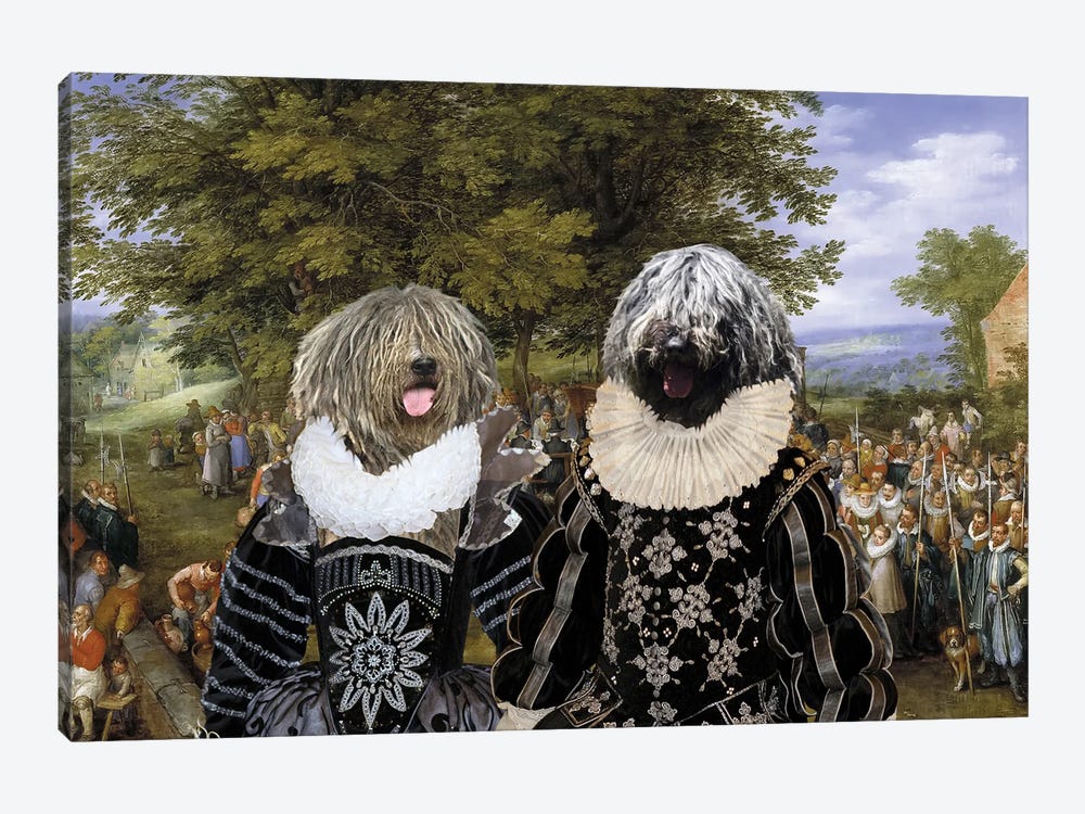Bergamasco Wedding Party by Nobility Dogs 1-piece Canvas Wall Art