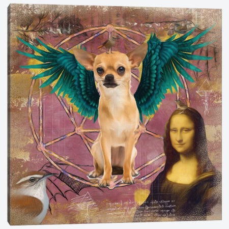 Red Chihuahua Angel Da Vinci Canvas Print #NDG215} by Nobility Dogs Canvas Art