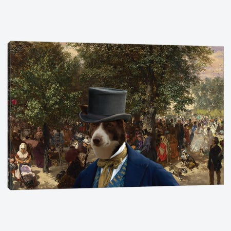 Border Collie Afternoon In the Tuileries Gardens Canvas Print #NDG2166} by Nobility Dogs Canvas Print