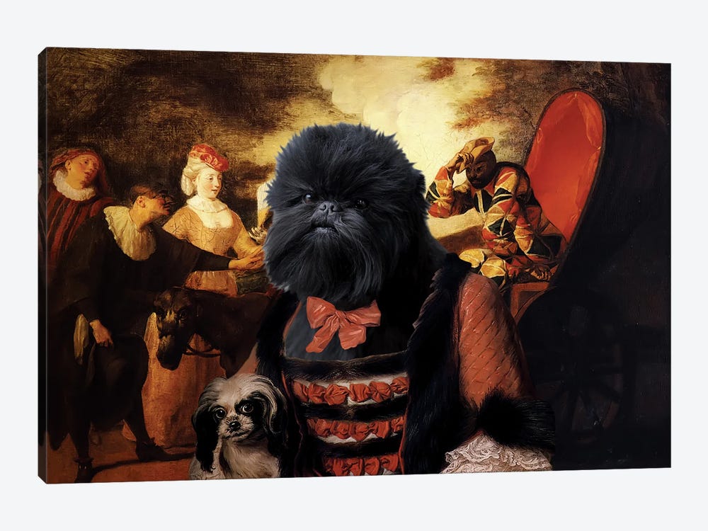 Affenpinscher Arlequin And Luna by Nobility Dogs 1-piece Canvas Print