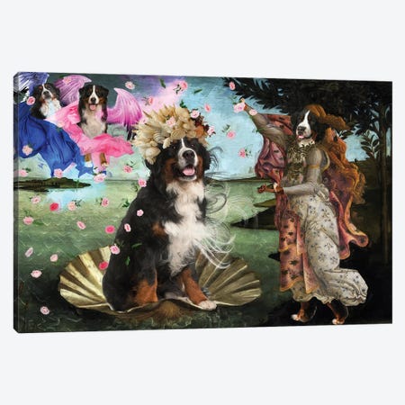 Bernese Mountain Dog The Birth Of Venus Canvas Print #NDG2175} by Nobility Dogs Canvas Artwork