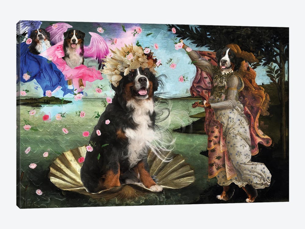 Bernese Mountain Dog The Birth Of Venus by Nobility Dogs 1-piece Canvas Wall Art