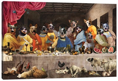 Australian Cattle Dog Last Supper Canvas Art Print - Nobility Dogs