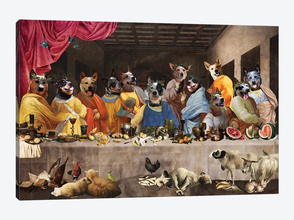 Australian Cattle Dog Last Supper by Nobility Dogs 1-piece Canvas Art