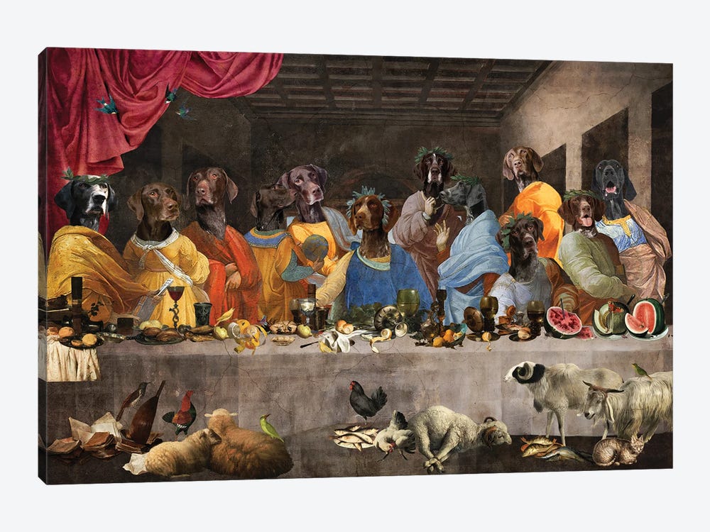 German Shorthaired Pointer Last Supper by Nobility Dogs 1-piece Art Print
