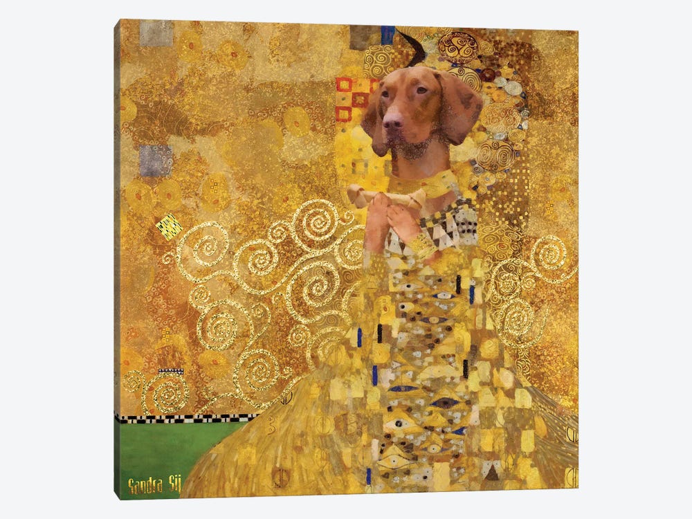 Vizsla Gustav Klimt by Nobility Dogs 1-piece Canvas Art