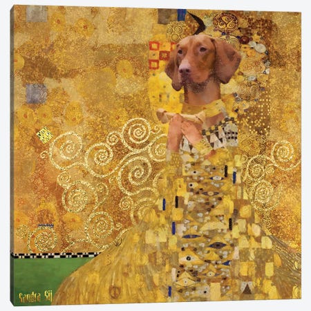 Vizsla Gustav Klimt Canvas Print #NDG2204} by Nobility Dogs Canvas Art