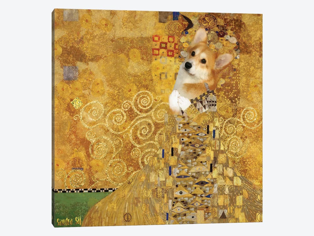Pembroke Welsh Corgi Gustav Klimt by Nobility Dogs 1-piece Canvas Print
