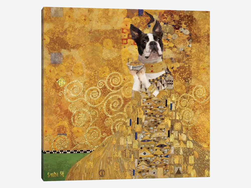 Boston Terrier Gustav Klimt by Nobility Dogs 1-piece Canvas Art