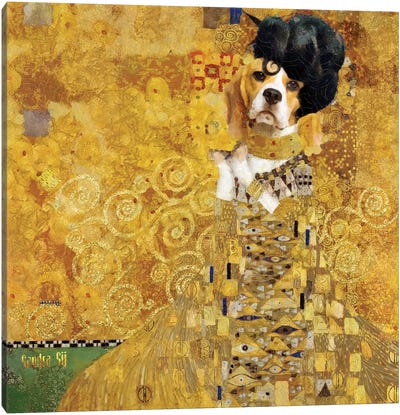 Beagle Gustav Klimt Canvas Art Print - Nobility Dogs