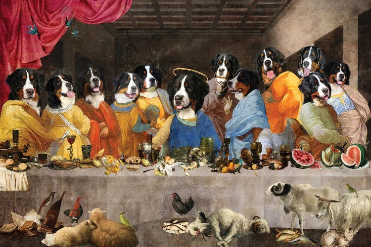 Bernese Mountain Dog Last Supper