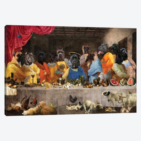 Cane Corso Last Supper Canvas Print #NDG2209} by Nobility Dogs Canvas Print