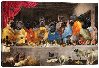 Cane Corso Last Supper Canvas Art Print - Nobility Dogs