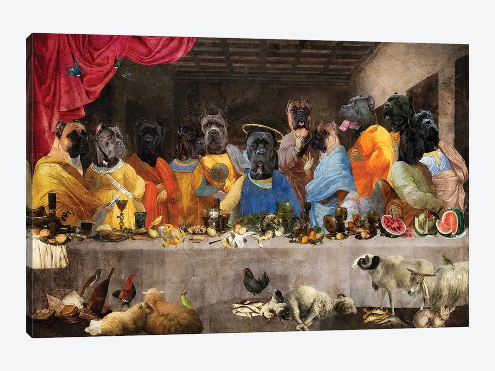 Cane Corso Last Supper by Nobility Dogs 1-piece Canvas Art Print