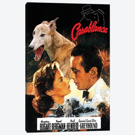 Greyhound Casablanca Movie Canvas Print #NDG220} by Nobility Dogs Canvas Art