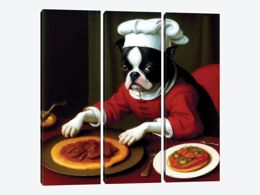 Boston Terrier Chef by Nobility Dogs 3-piece Art Print