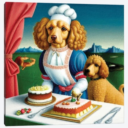 Poodle Chef By Sandro Botticelli Canvas Print #NDG2211} by Nobility Dogs Canvas Wall Art