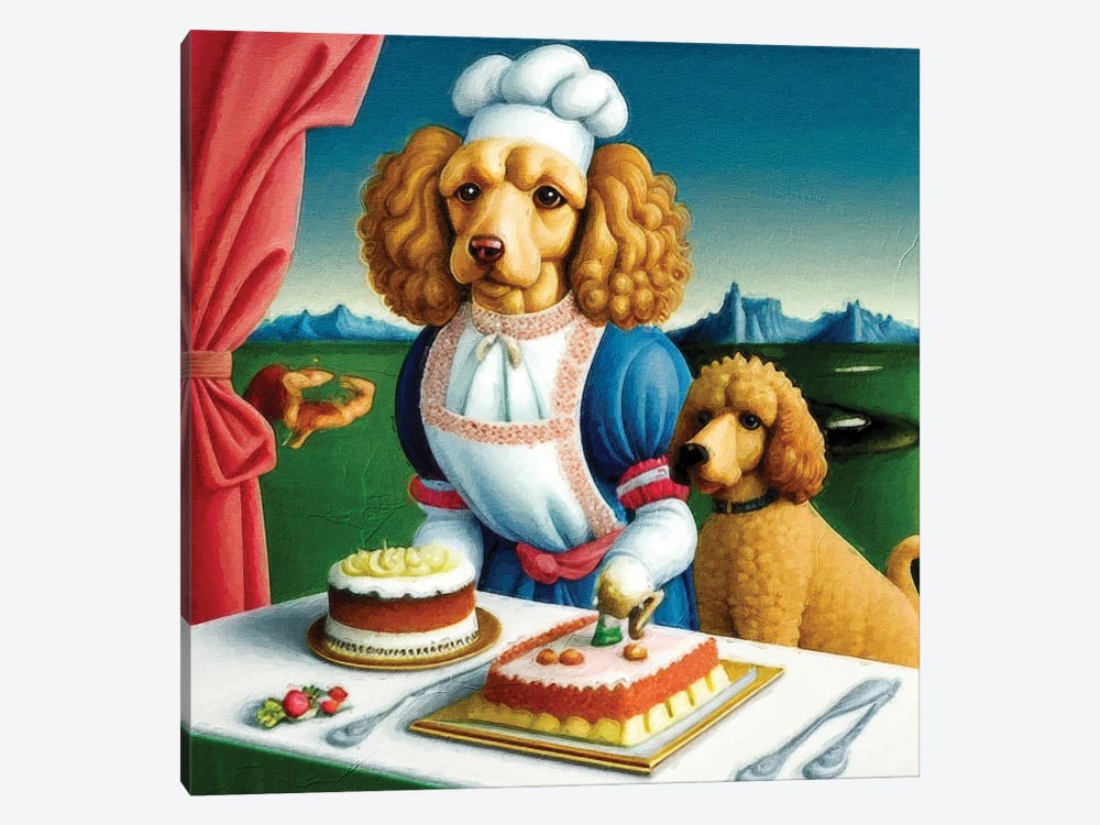 Poodle Chef By Sandro Botticelli by Nobility Dogs 1-piece Canvas Wall Art