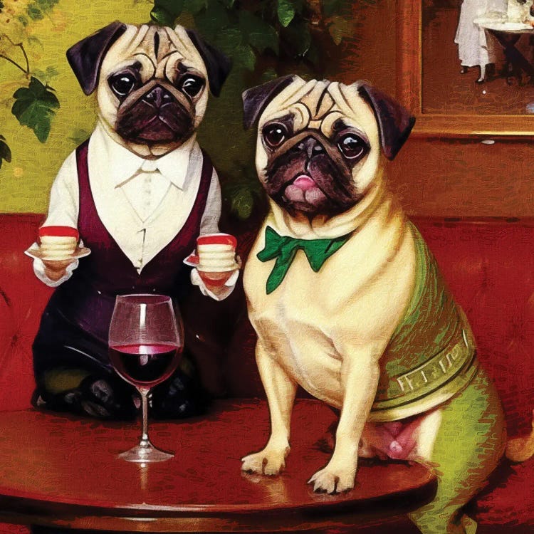 Pugs Date In The Bistro By Edgar Degas