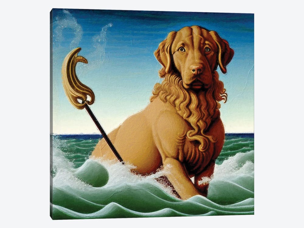 Chesapeake Bay Retriever Poseidon On A Rolling Sea by Nobility Dogs 1-piece Canvas Art Print