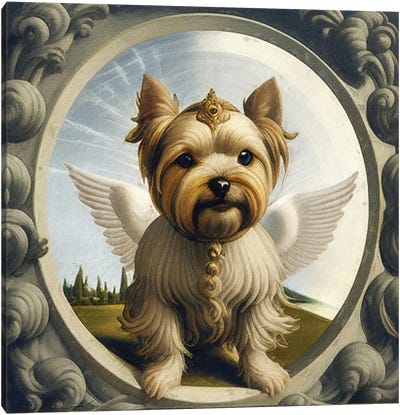 Cairn Terrier Angel By Sandro Botticelli Canvas Art Print - Office Humor