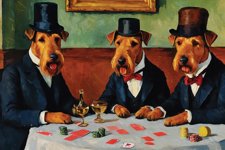 Airedale Terrier Card Players By Paul Cezanne