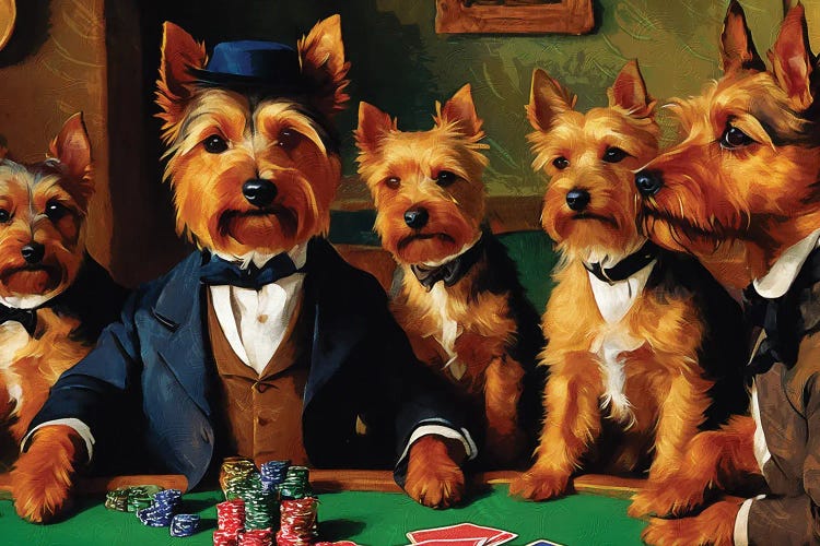 Australian Terrier Card Players By Paul Cezanne