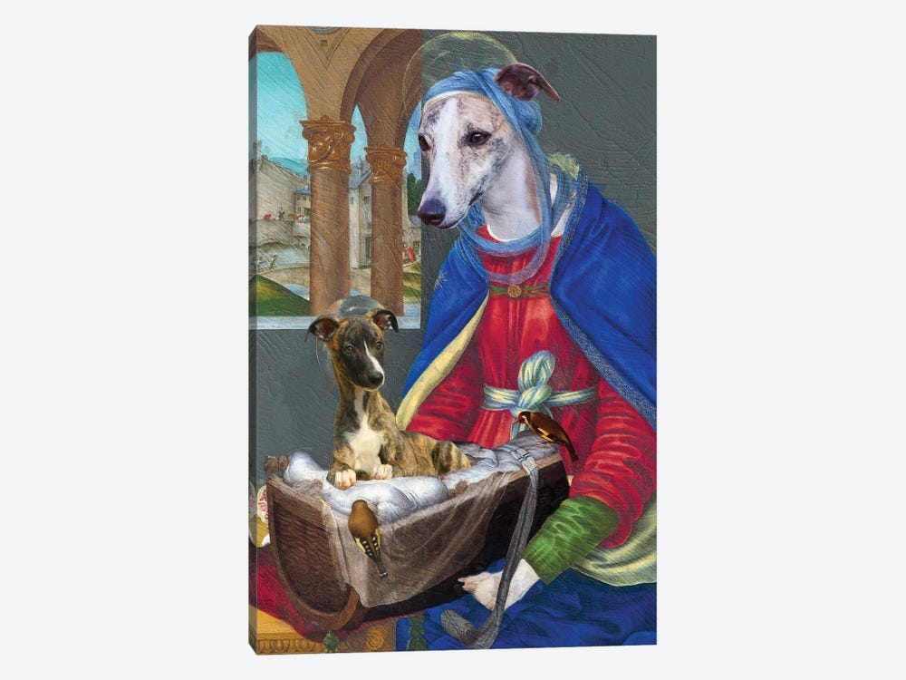 Whippet Madonna And Puppy by Nobility Dogs 1-piece Canvas Artwork
