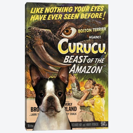 Boston Terrier Curucu Movie Canvas Print #NDG225} by Nobility Dogs Art Print
