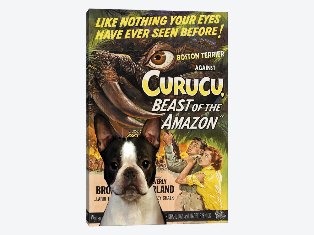 Boston Terrier Curucu Movie by Nobility Dogs 1-piece Canvas Artwork