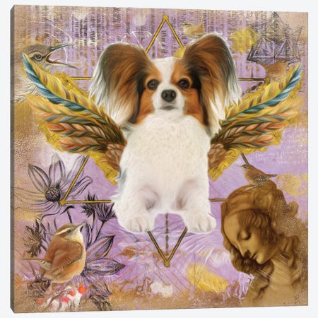 Papillon Dog Angel Da Vinci Canvas Print #NDG22} by Nobility Dogs Canvas Art