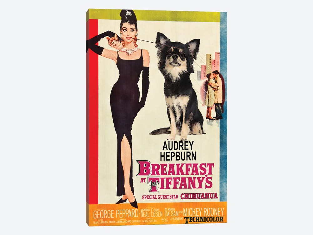 Chihuahua Breakfast At Tiffany Movie by Nobility Dogs 1-piece Canvas Art