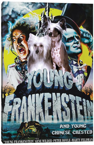 Chinese Crested Dog Young Frankenstein Canvas Art Print - Frankenstein