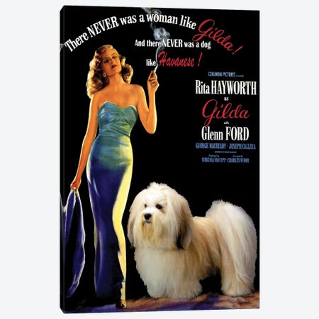 Havanese Dog Gilda Movie Canvas Print #NDG238} by Nobility Dogs Canvas Art Print